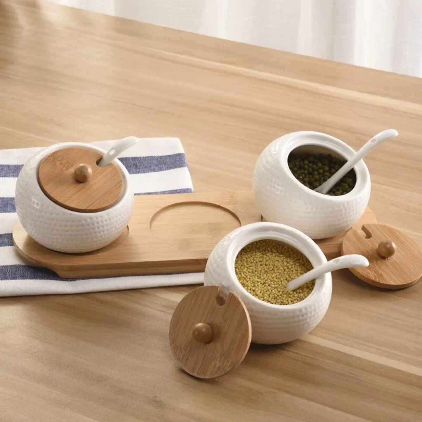Ceramic Jar with Bamboo Lid