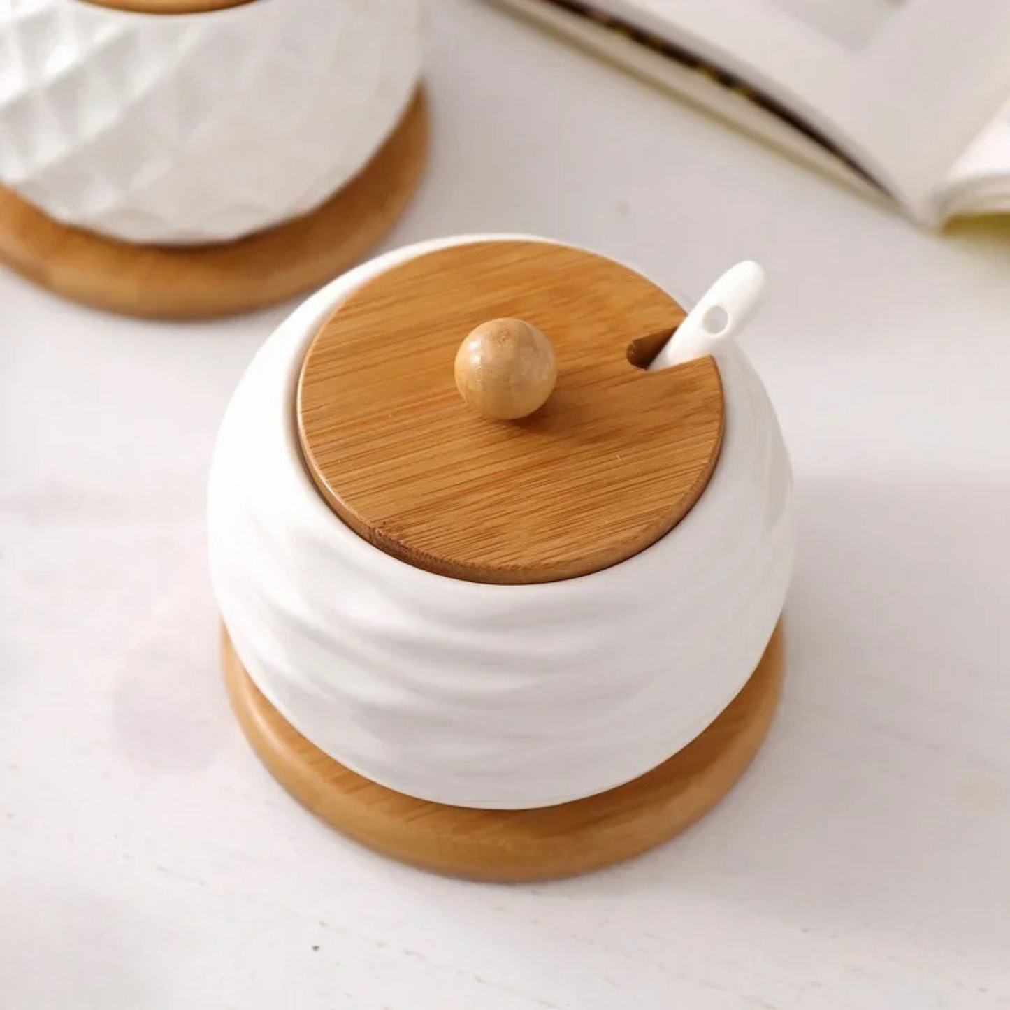 Ceramic Jar with Bamboo Lid