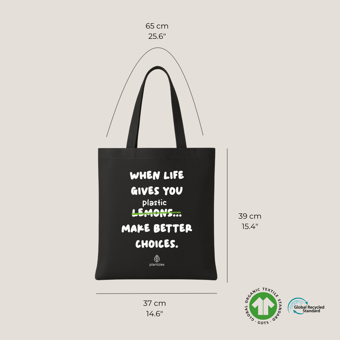 Inspirational Black Woven Tote Bag