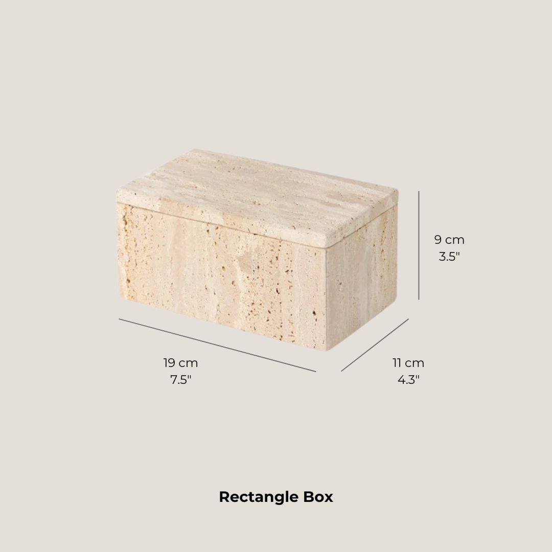 Roman Stone Lidded Storage Box