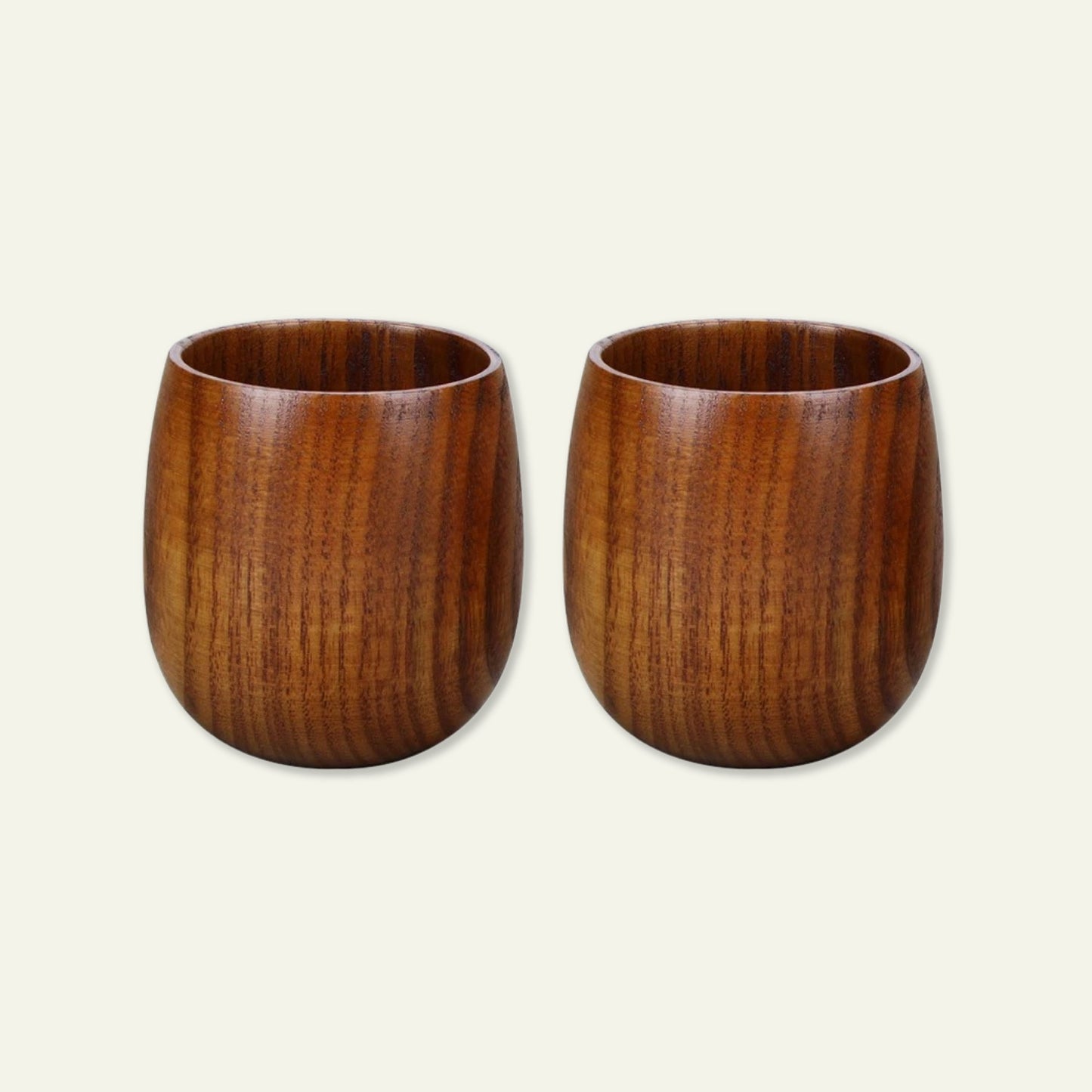 2 Pieces Wooden Japanese Tea Cup