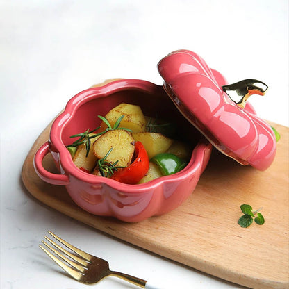 Ceramic Pumpkin Bowl with Lid