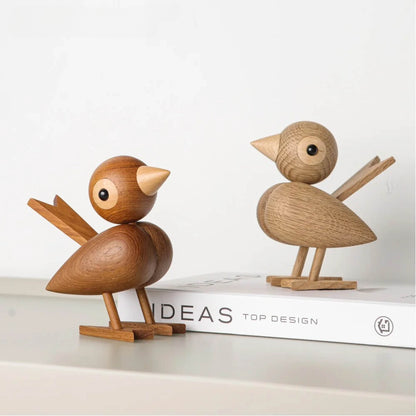 Wooden Sparrow Figurine