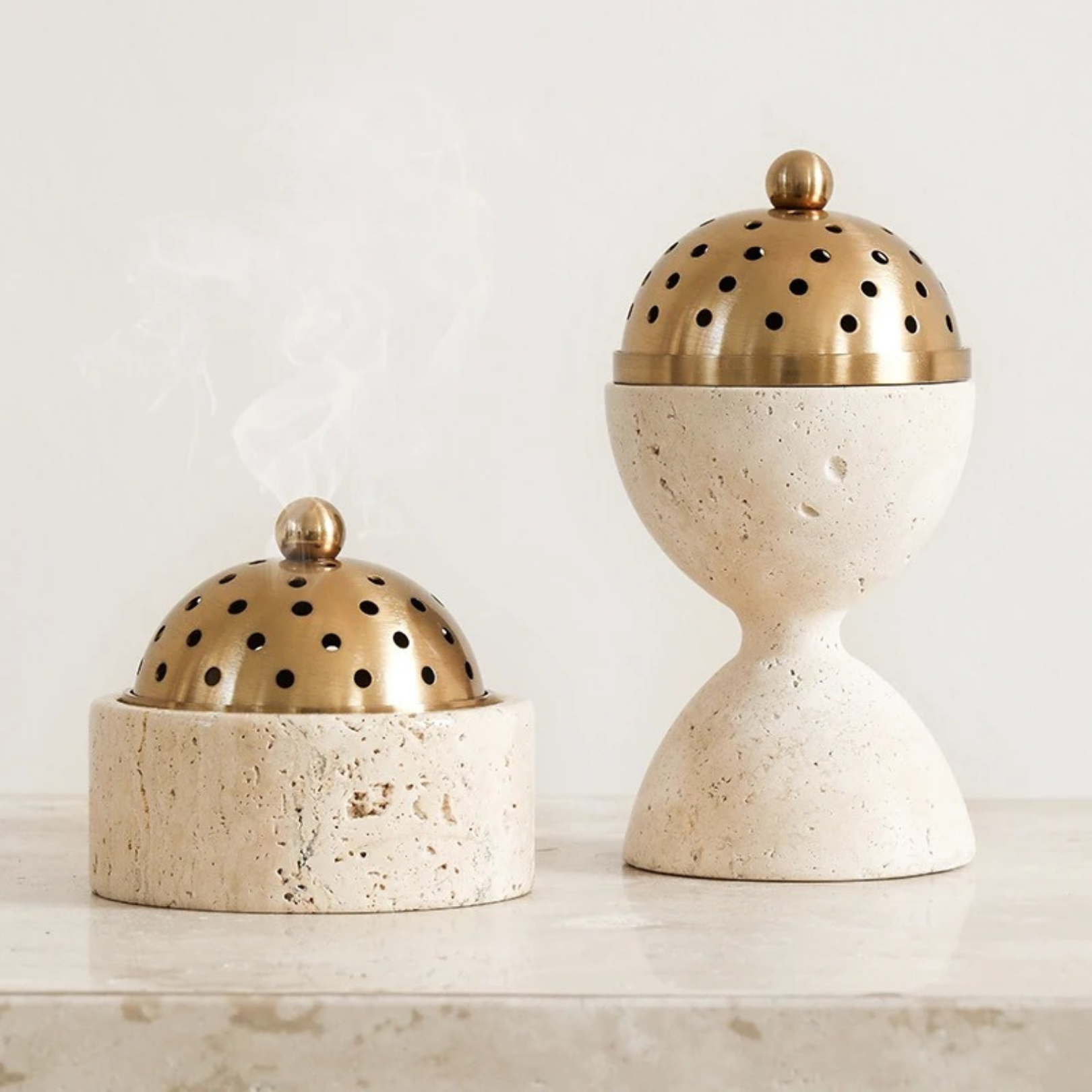 Roman Stone Incense Burner & Candle Holder