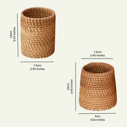 Handwoven Rattan Pencil Holder