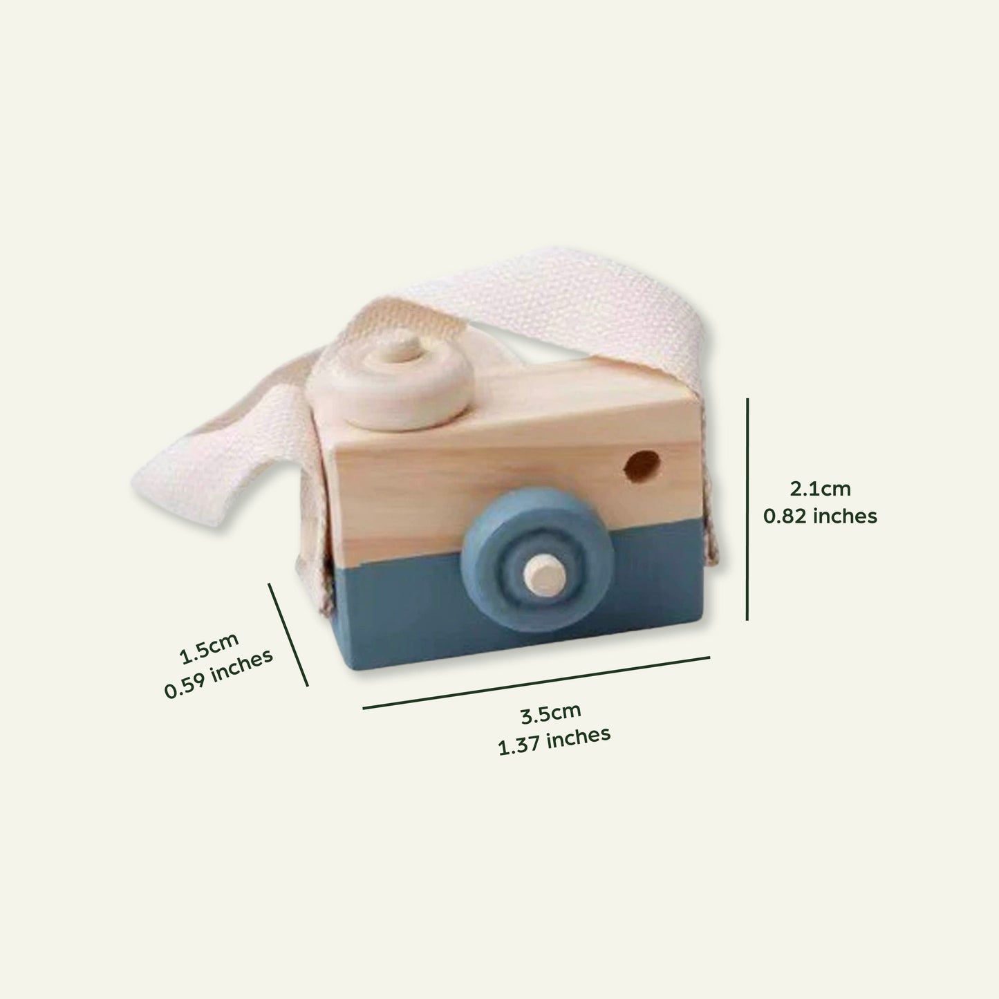 Wooden Toy Camera with Strap