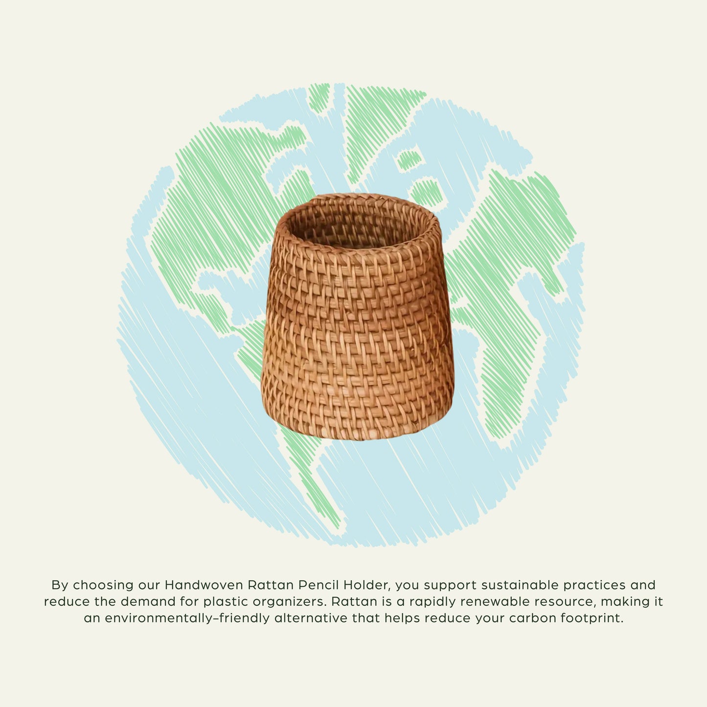 Handwoven Rattan Pencil Holder