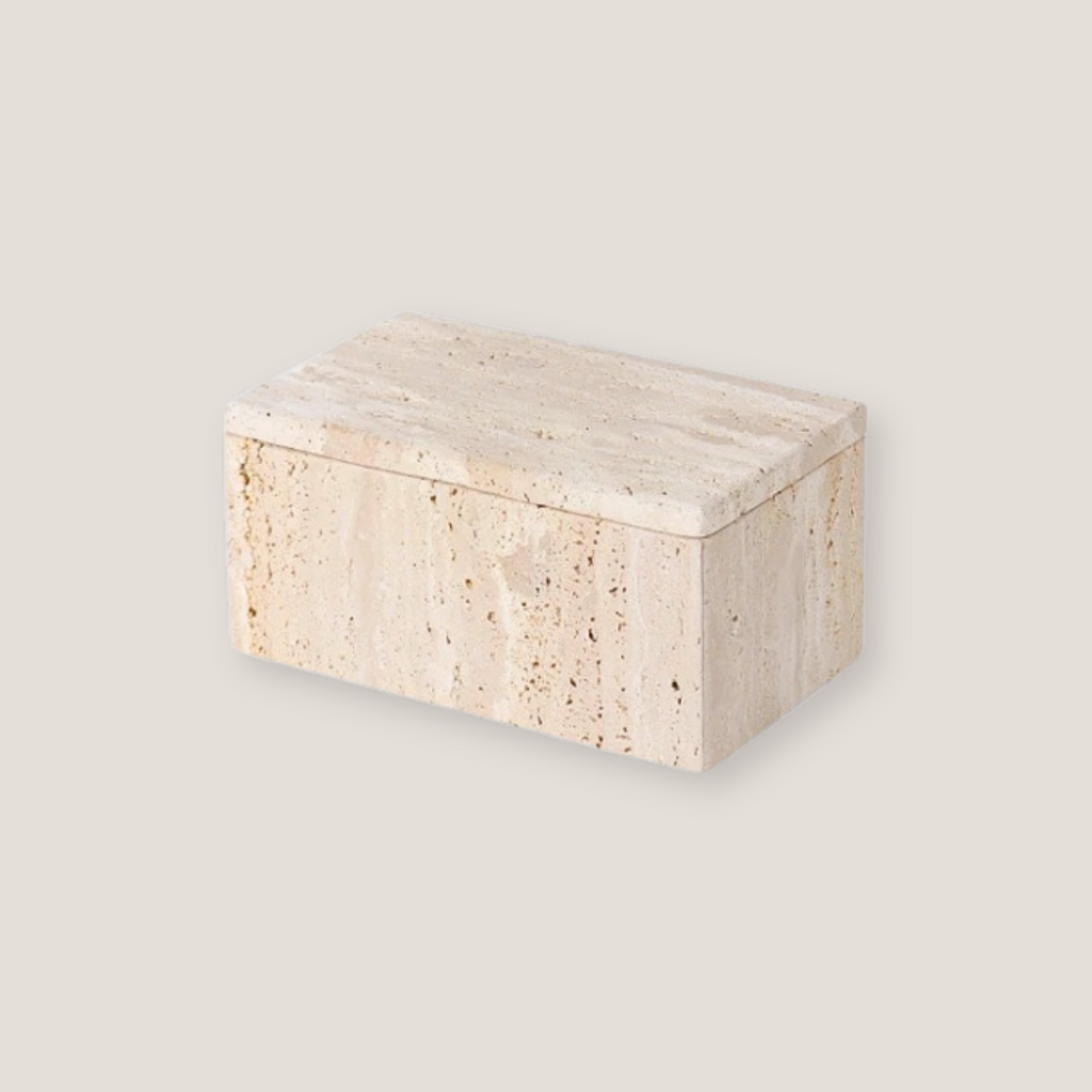 Roman Stone Lidded Storage Box