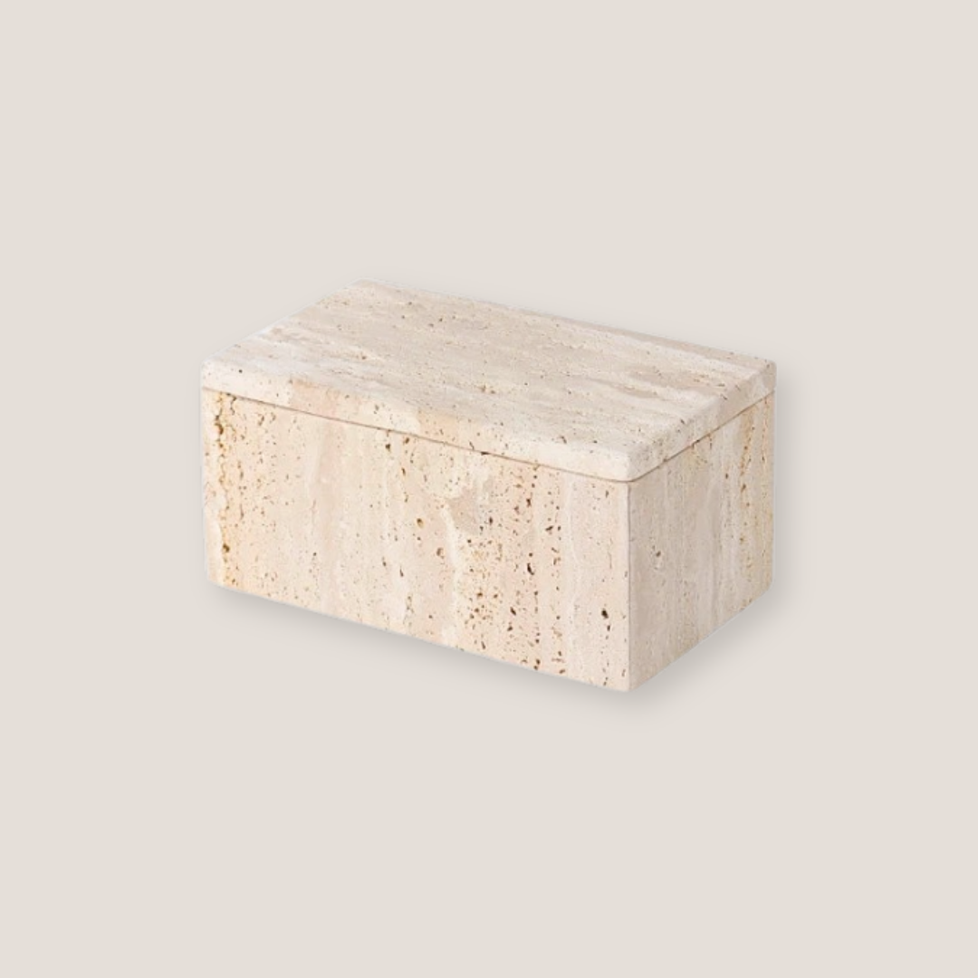 Roman Stone Lidded Storage Box