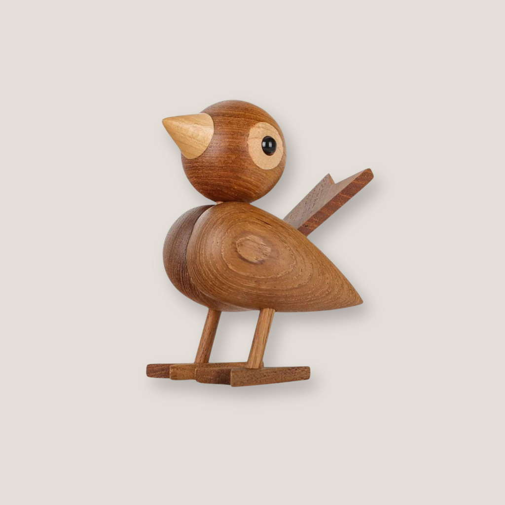 Wooden Sparrow Figurine