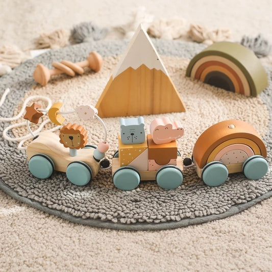 Montessori Wooden Animal Train