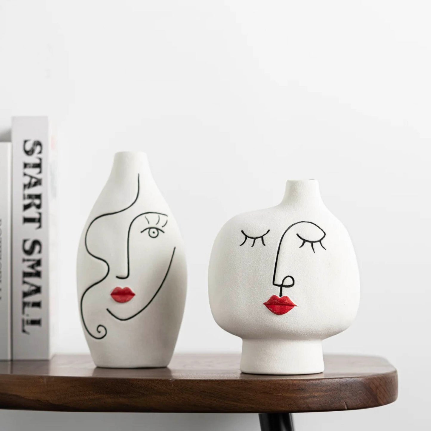 Abstract Face Ceramic Vase