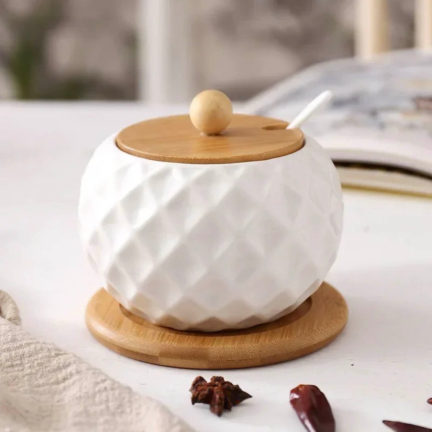 Ceramic Jar with Bamboo Lid