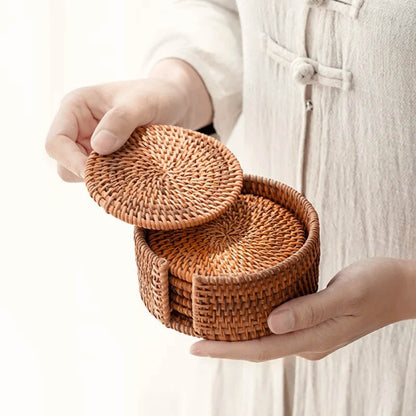 Rattan Coasters and Placemat