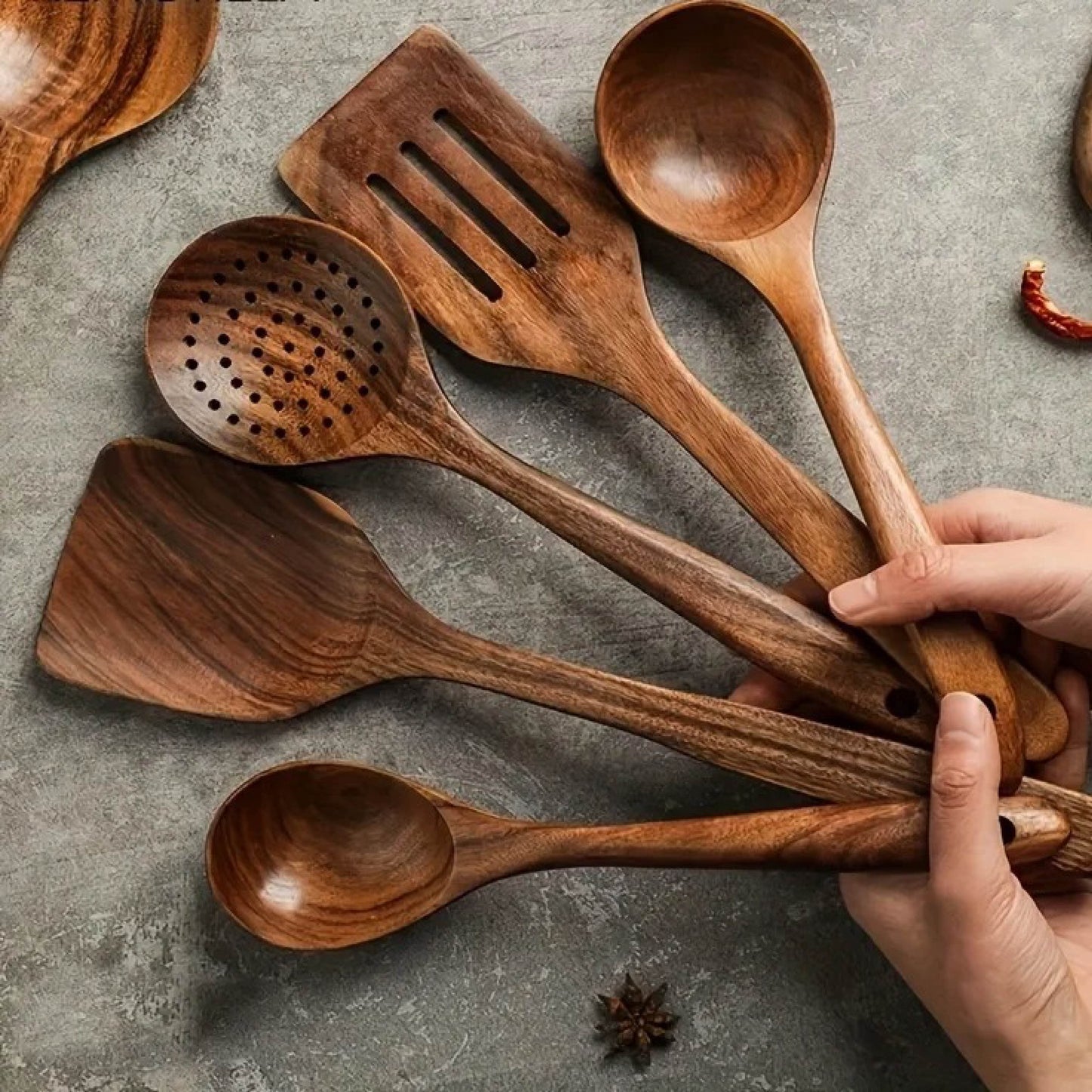 Teak Wood Cooking Utensils