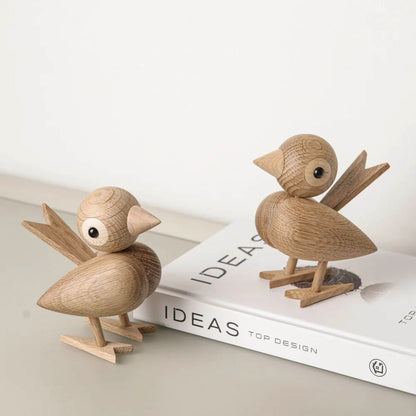 Wooden Sparrow Figurine