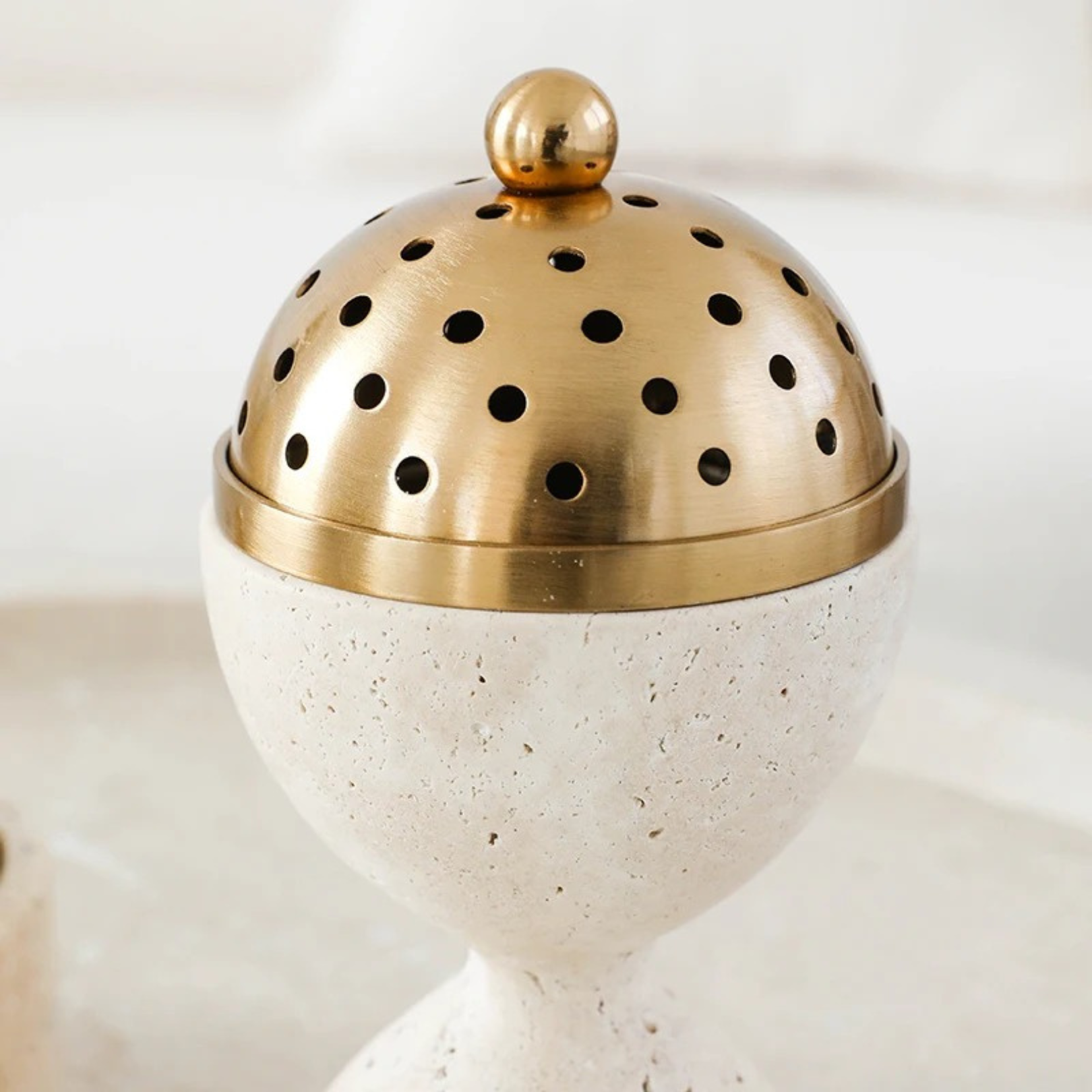 Roman Stone Incense Burner & Candle Holder