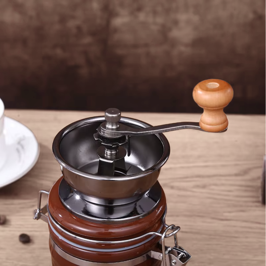 Manual Ceramic Coffee Grinder with Storage Jar