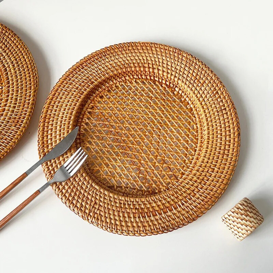 Handmade Natural Rattan Plate