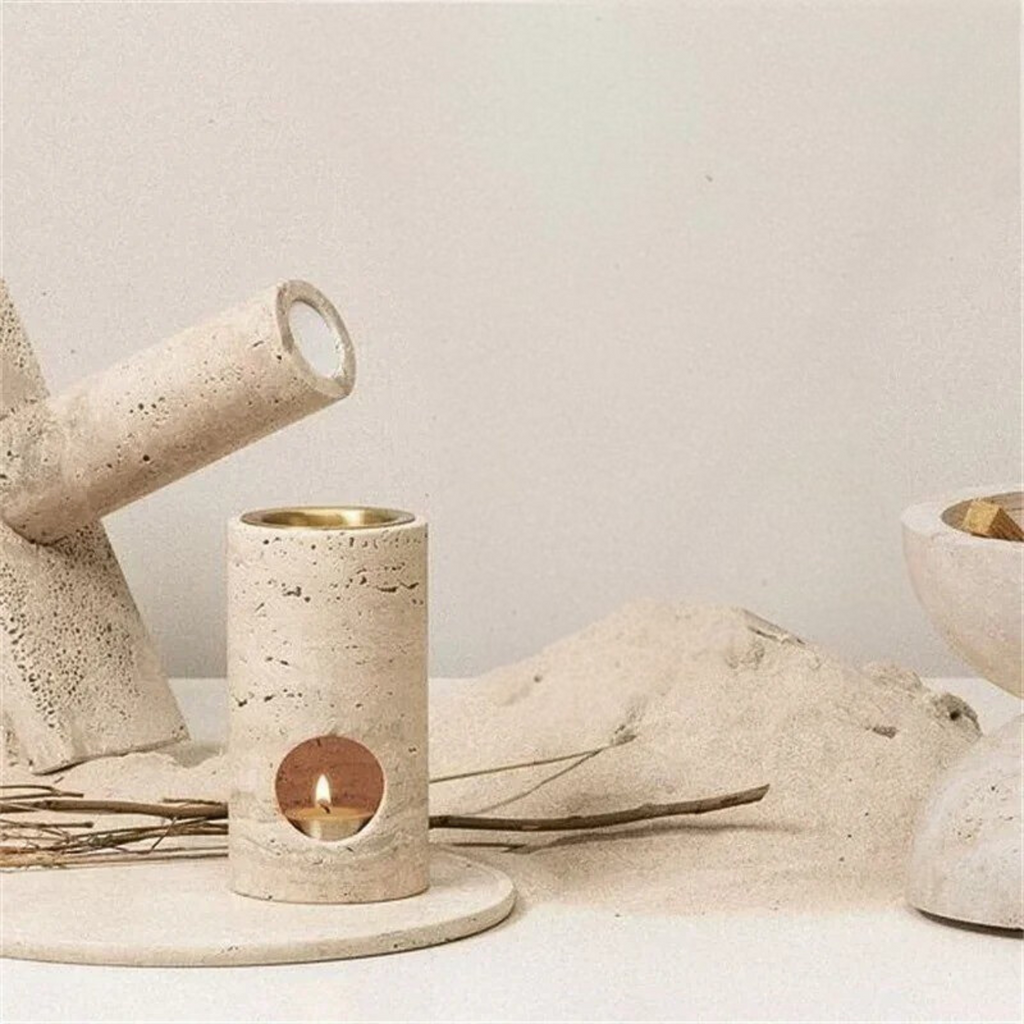 Roman Stone Cylinder Essential Oil Burner