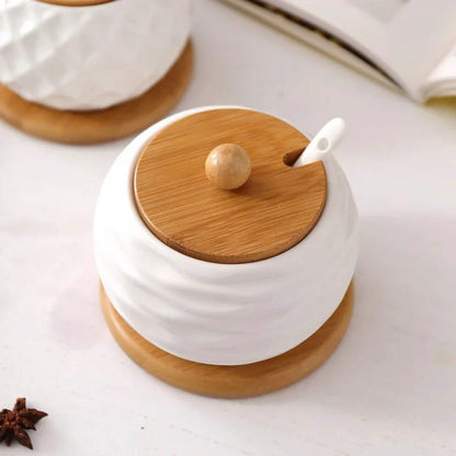 Ceramic Jar with Bamboo Lid