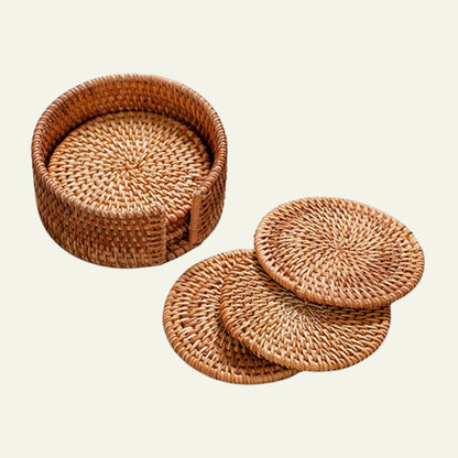 Rattan Coasters and Placemat