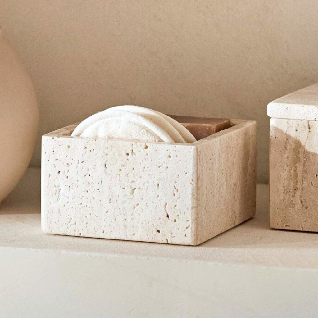 Roman Stone Lidded Storage Box