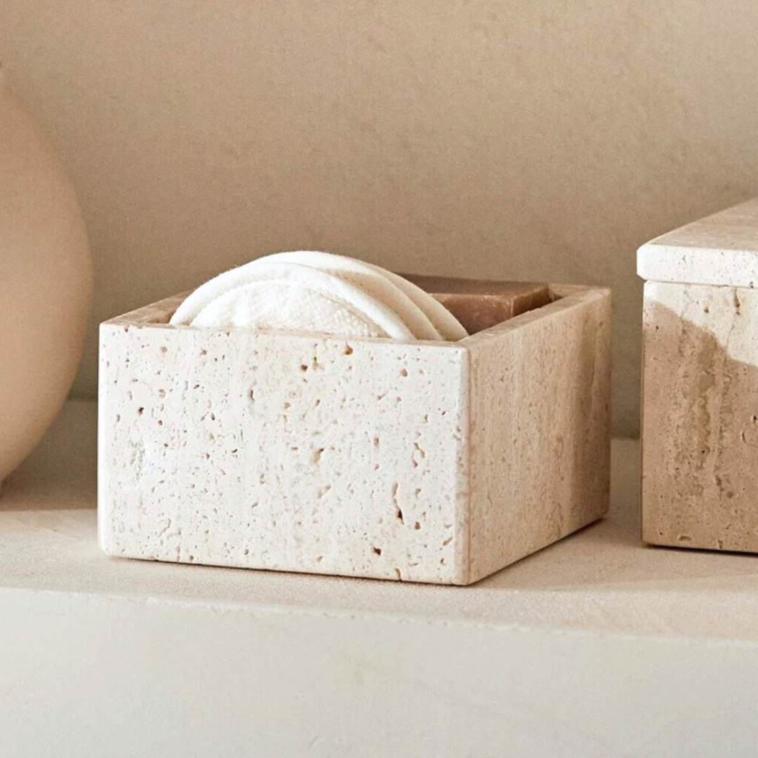 Roman Stone Lidded Storage Box