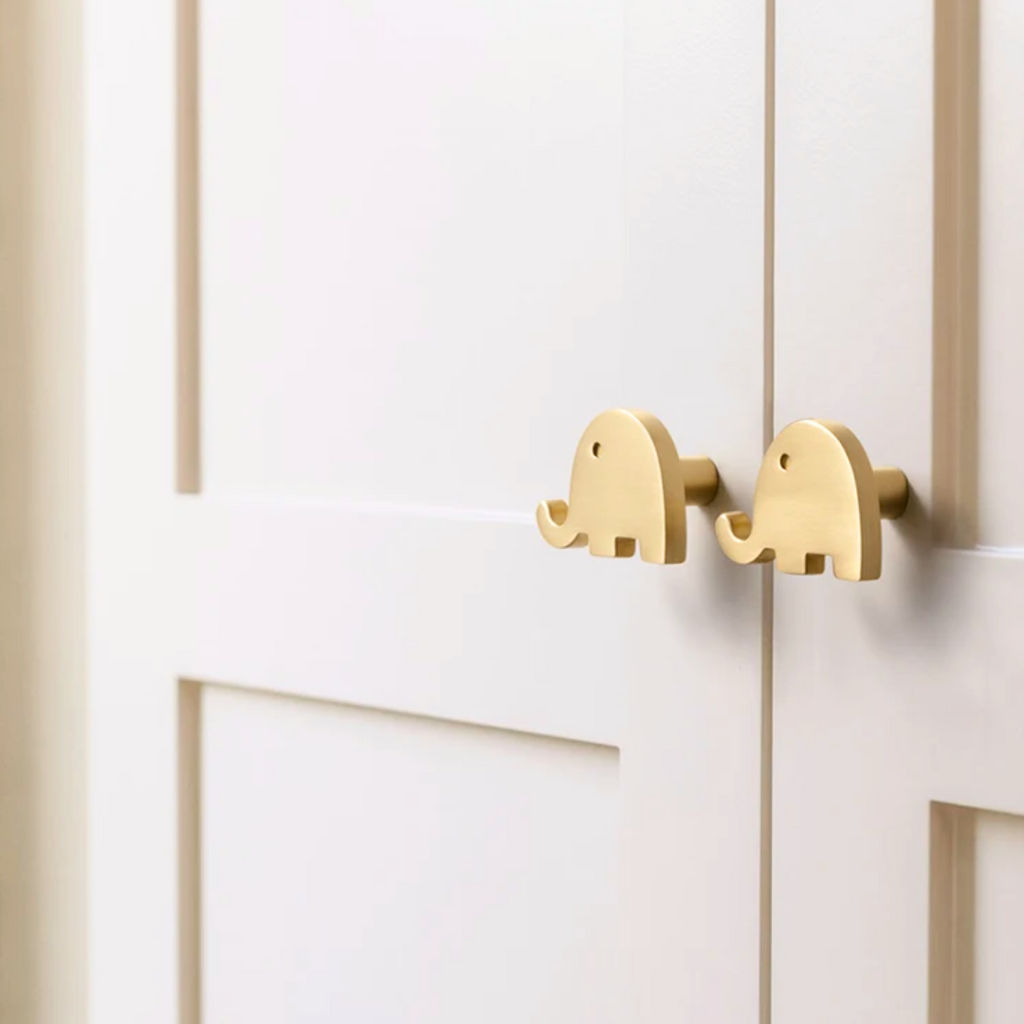Elephant Brass Drawer Knob for Kids Room