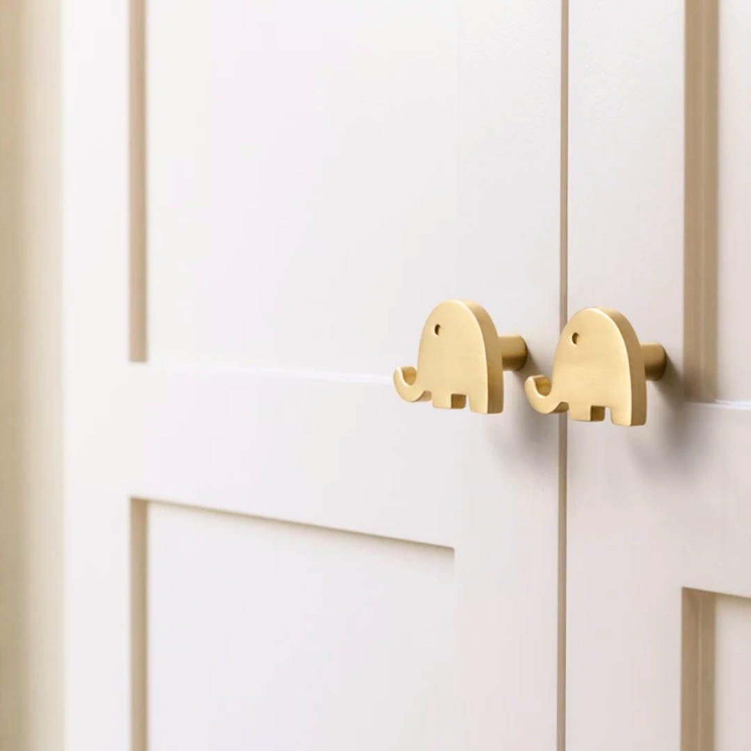 Elephant Brass Drawer Knob for Kids Room