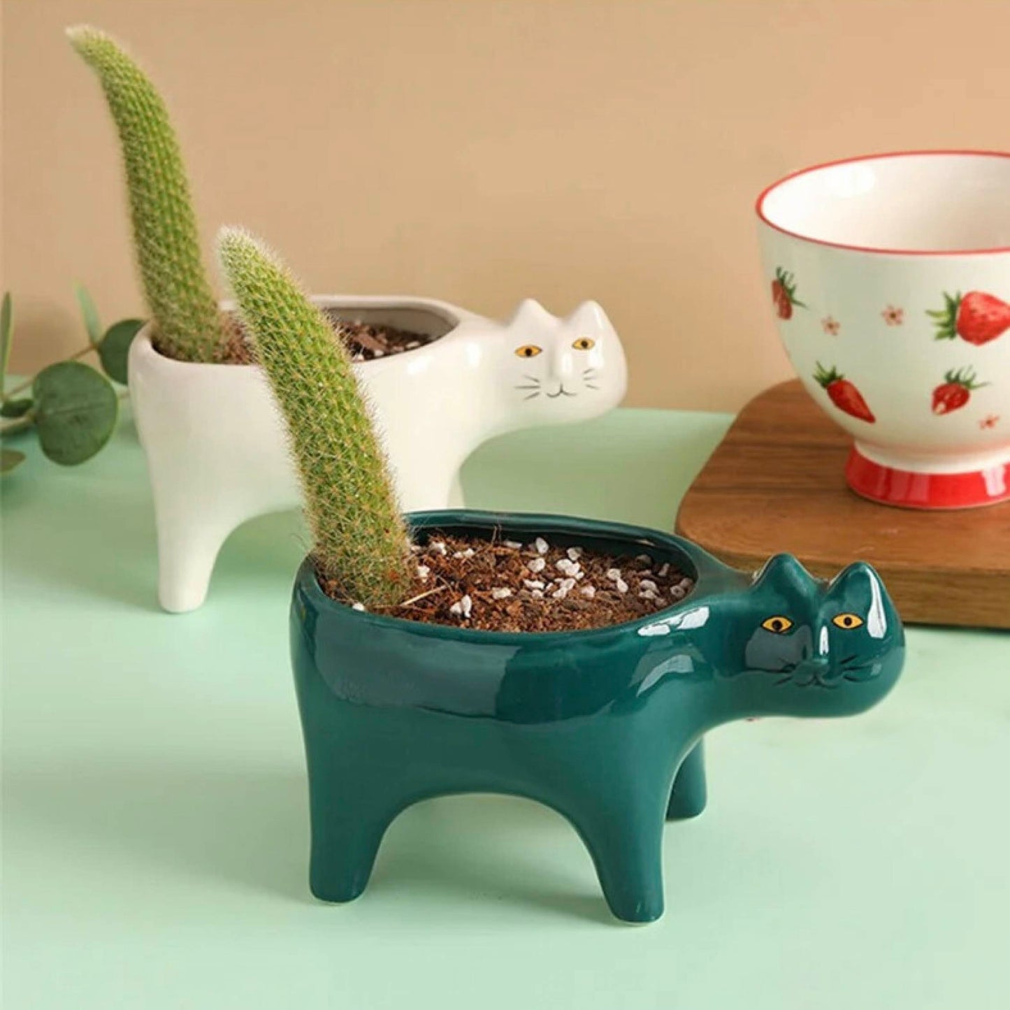 Ceramic Cat Planter