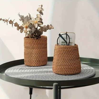 Handwoven Rattan Pencil Holder