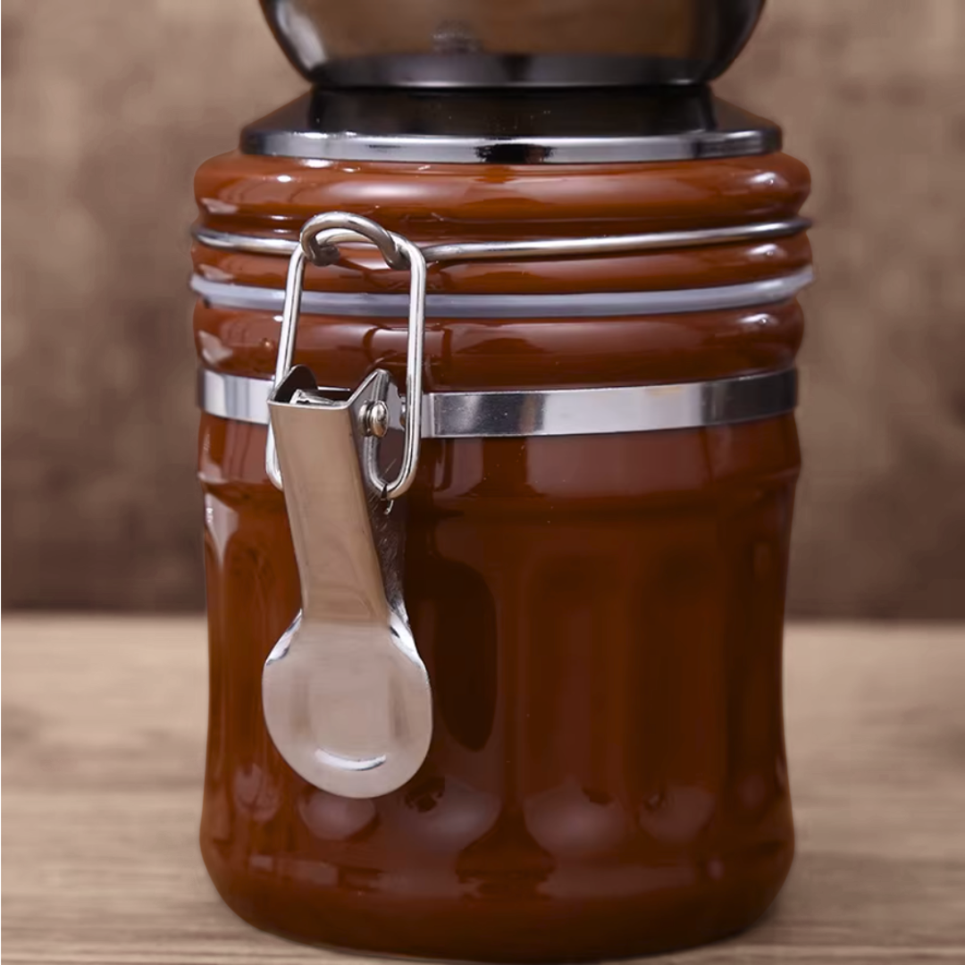 Manual Ceramic Coffee Grinder with Storage Jar