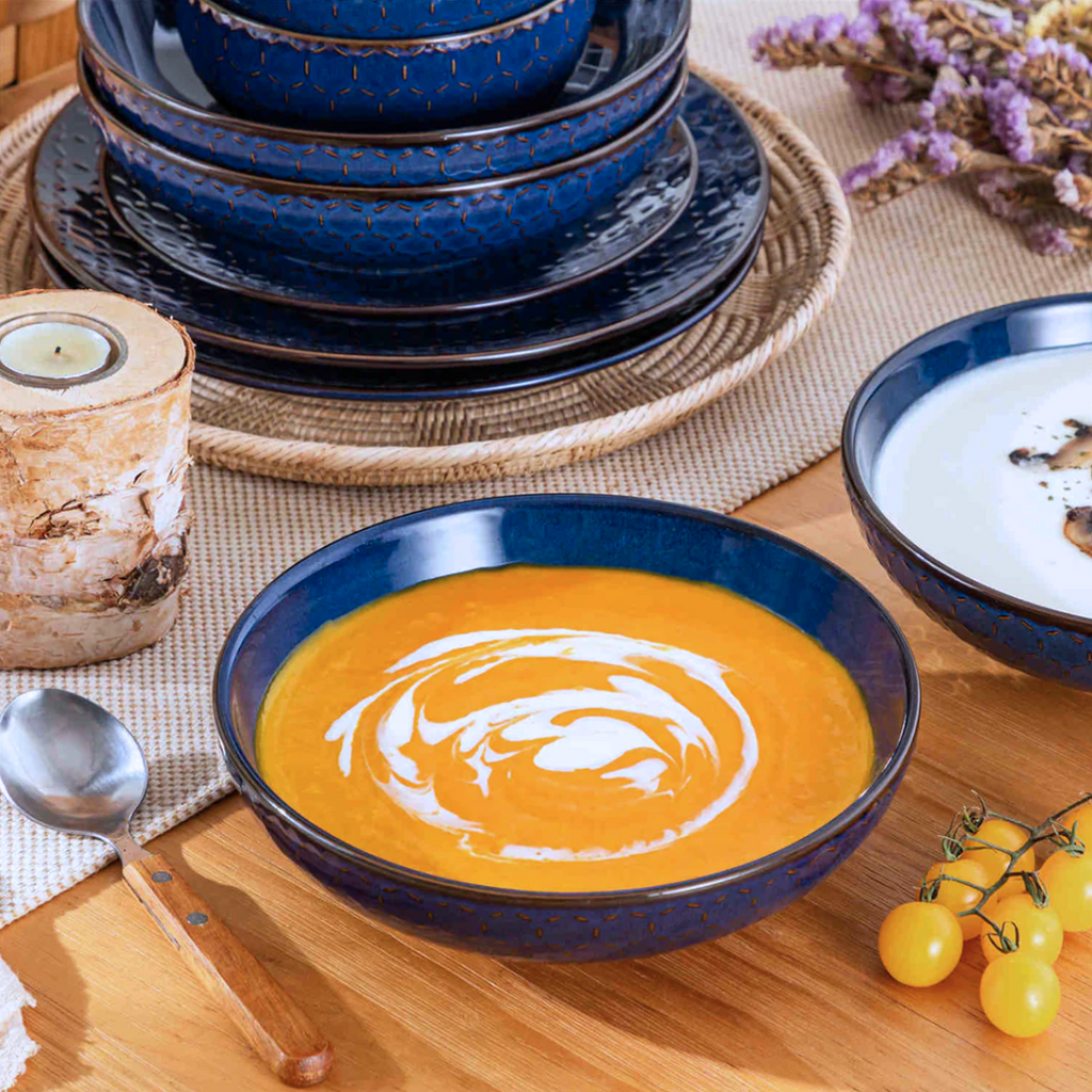 Timeless Blue Stoneware Dinner Set