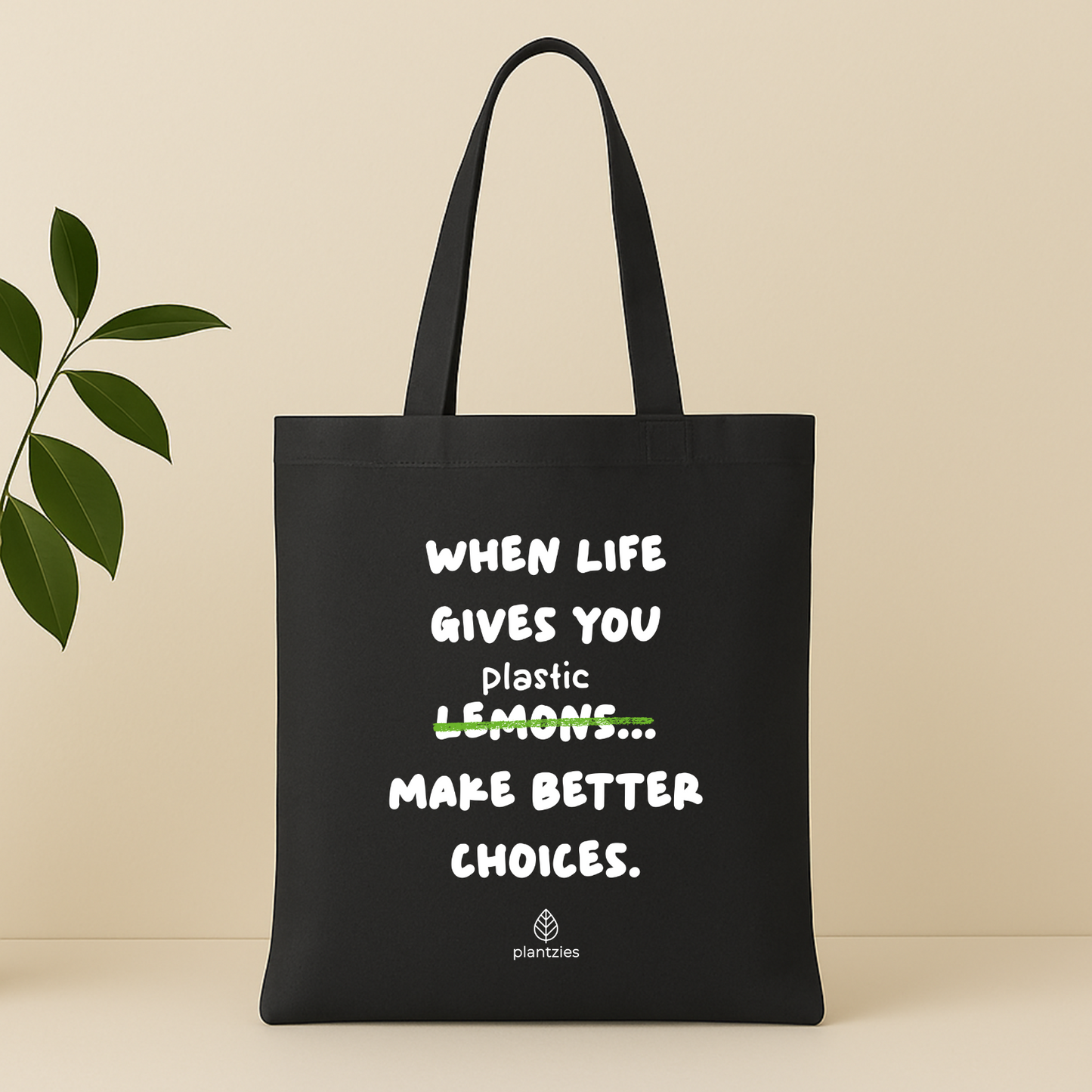 Inspirational Black Woven Tote Bag