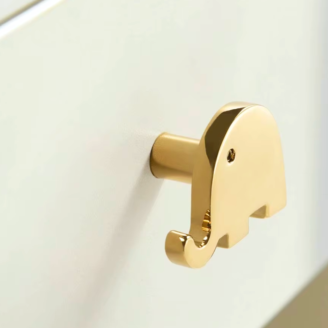 Elephant Brass Drawer Knob for Kids Room