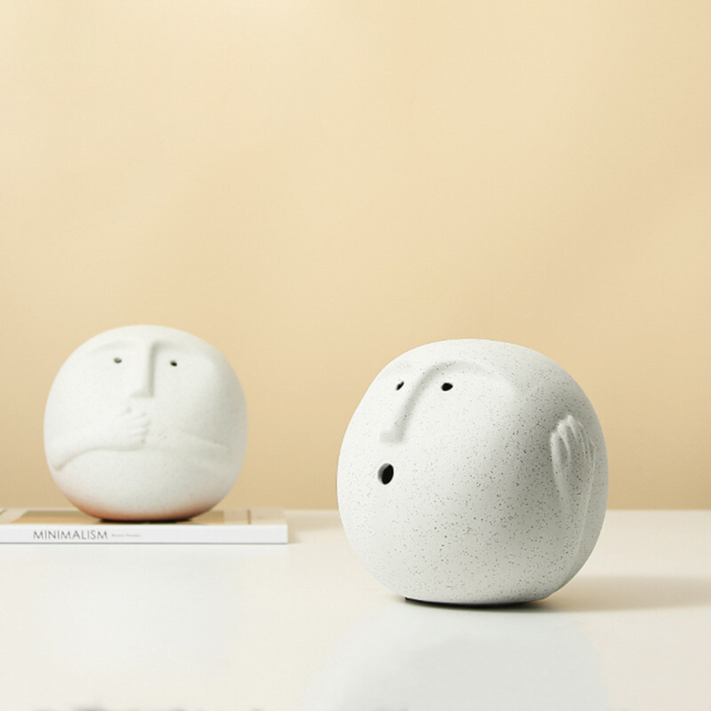 Abstract Face Ceramic Sculpture