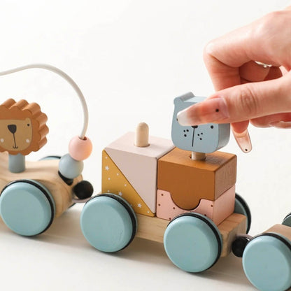 Montessori Wooden Animal Train