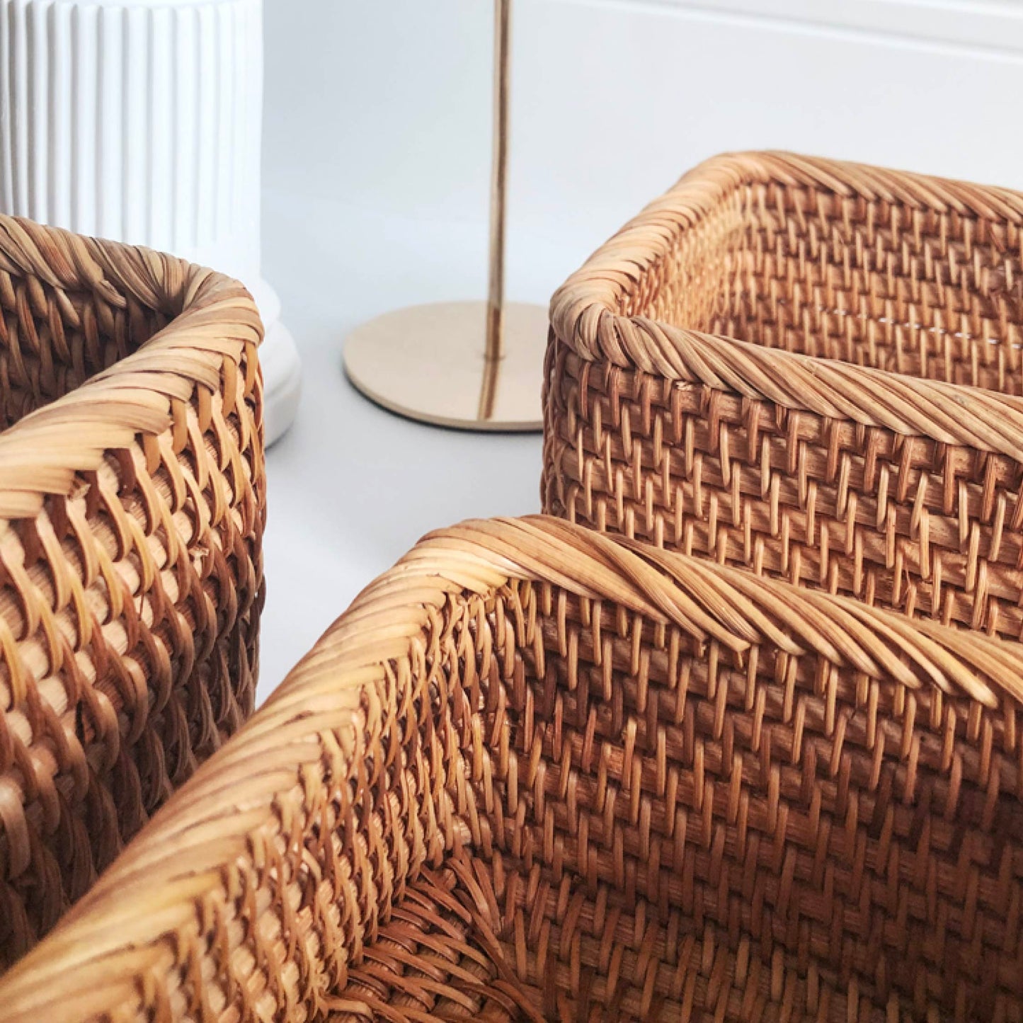 Handwoven Rattan Wicker Basket