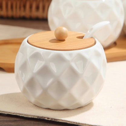 Ceramic Jar with Bamboo Lid