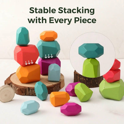 Wooden Balancing Stacking Stones