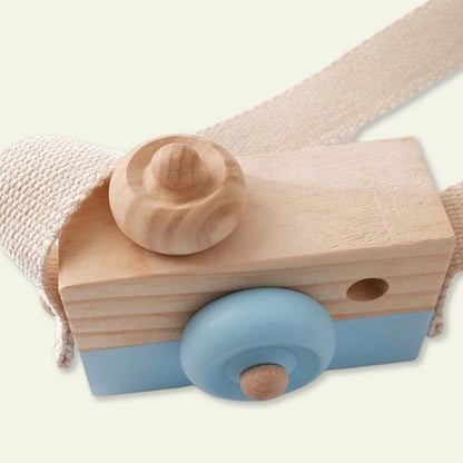 Wooden Toy Camera with Strap