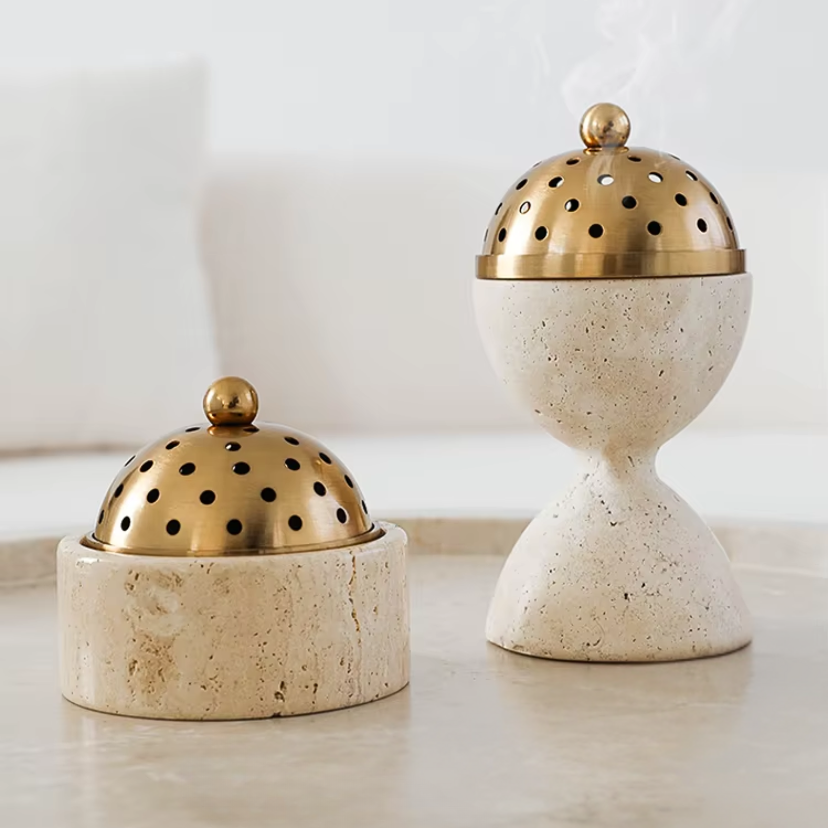 Roman Stone Incense Burner & Candle Holder