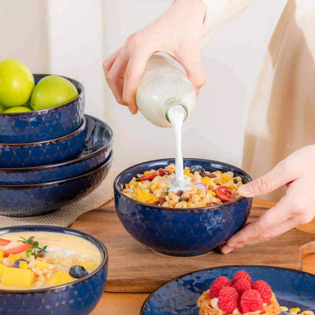 Timeless Blue Stoneware Dinner Set