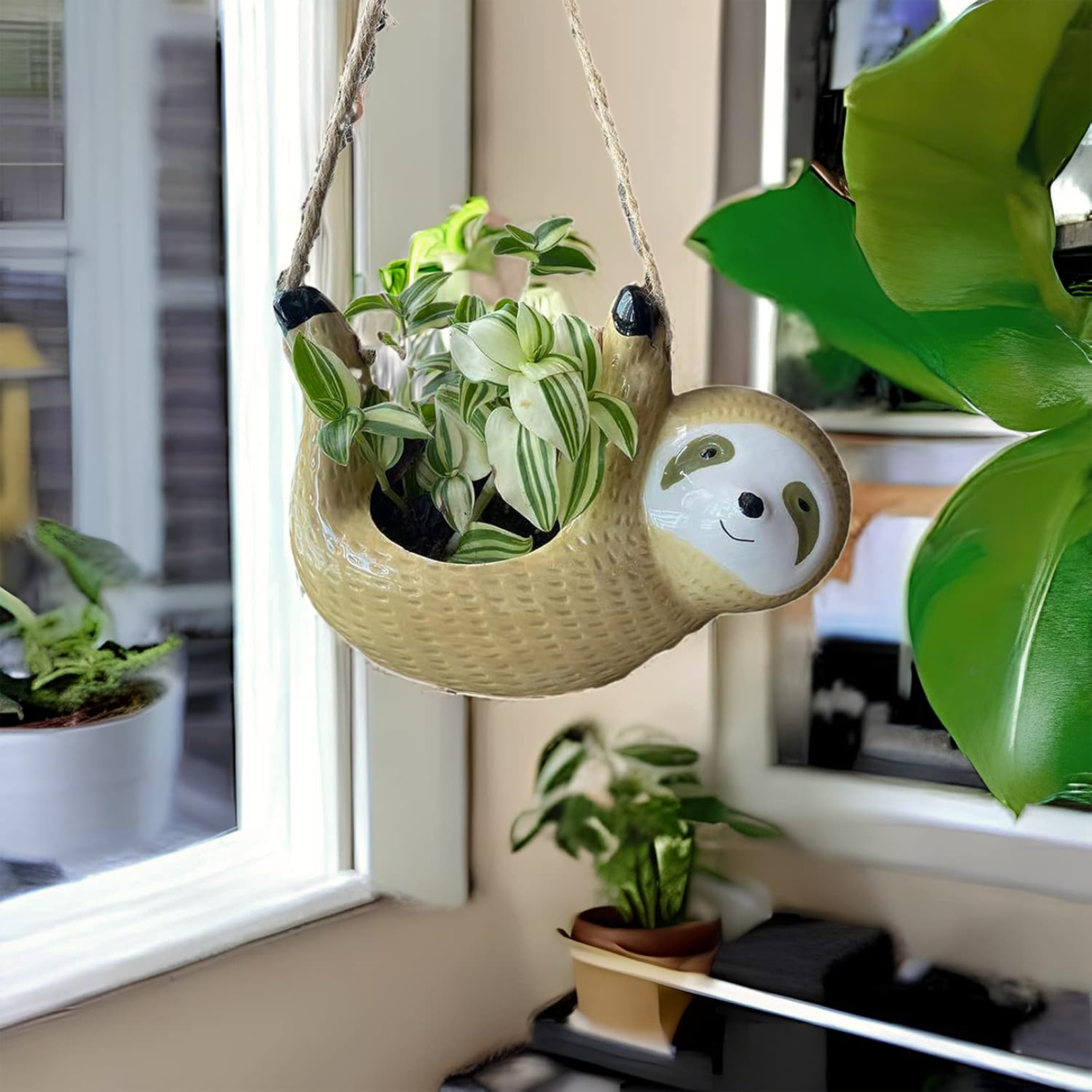 indoor sloth planter Sloth Ceramic Planter
