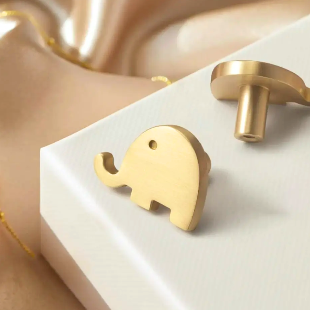 Elephant Brass Drawer Knob for Kids Room