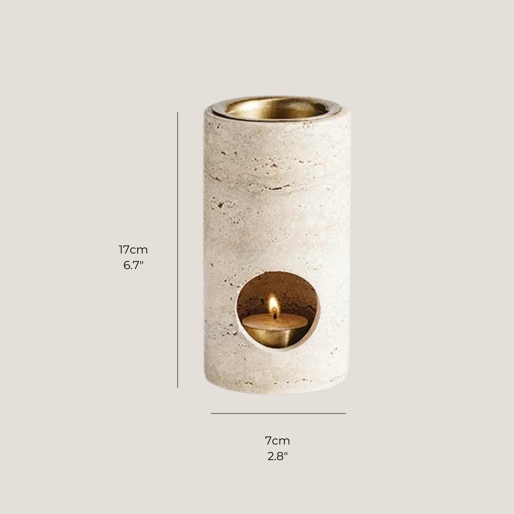 Roman Stone Cylinder Essential Oil Burner