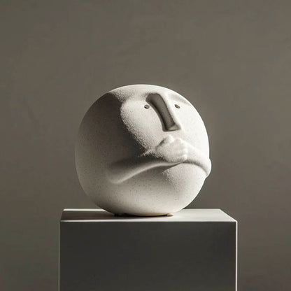 Abstract Face Ceramic Sculpture