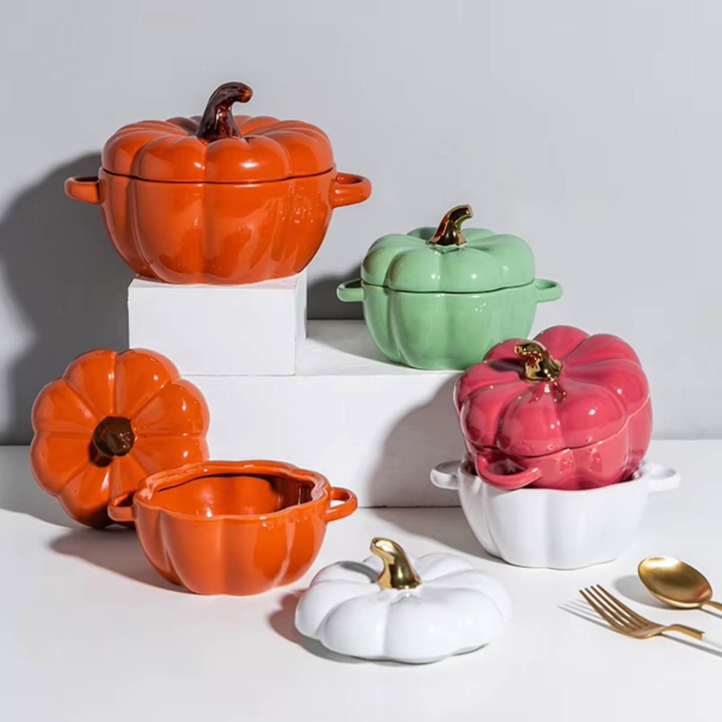 Ceramic Pumpkin Bowl with Lid