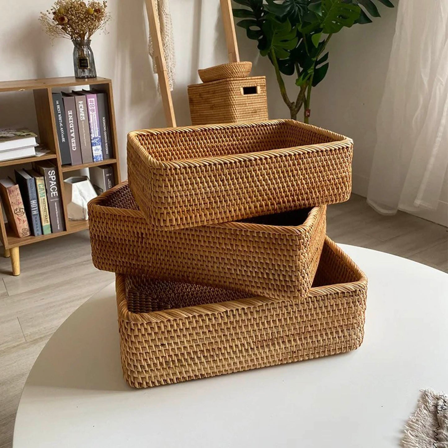 Handwoven Rattan Wicker Basket